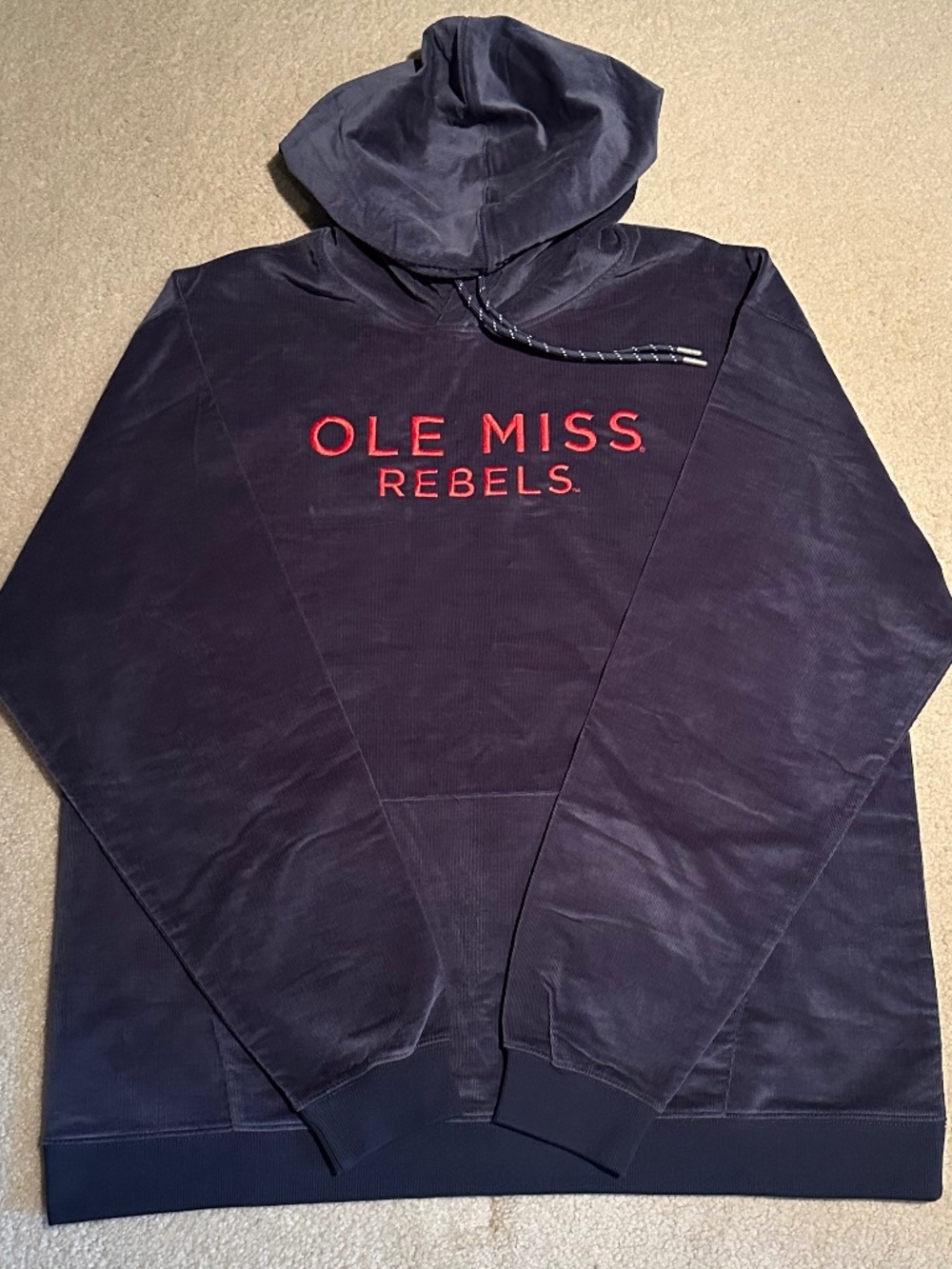Ole Miss Stretch Cord Pullover Hoodie